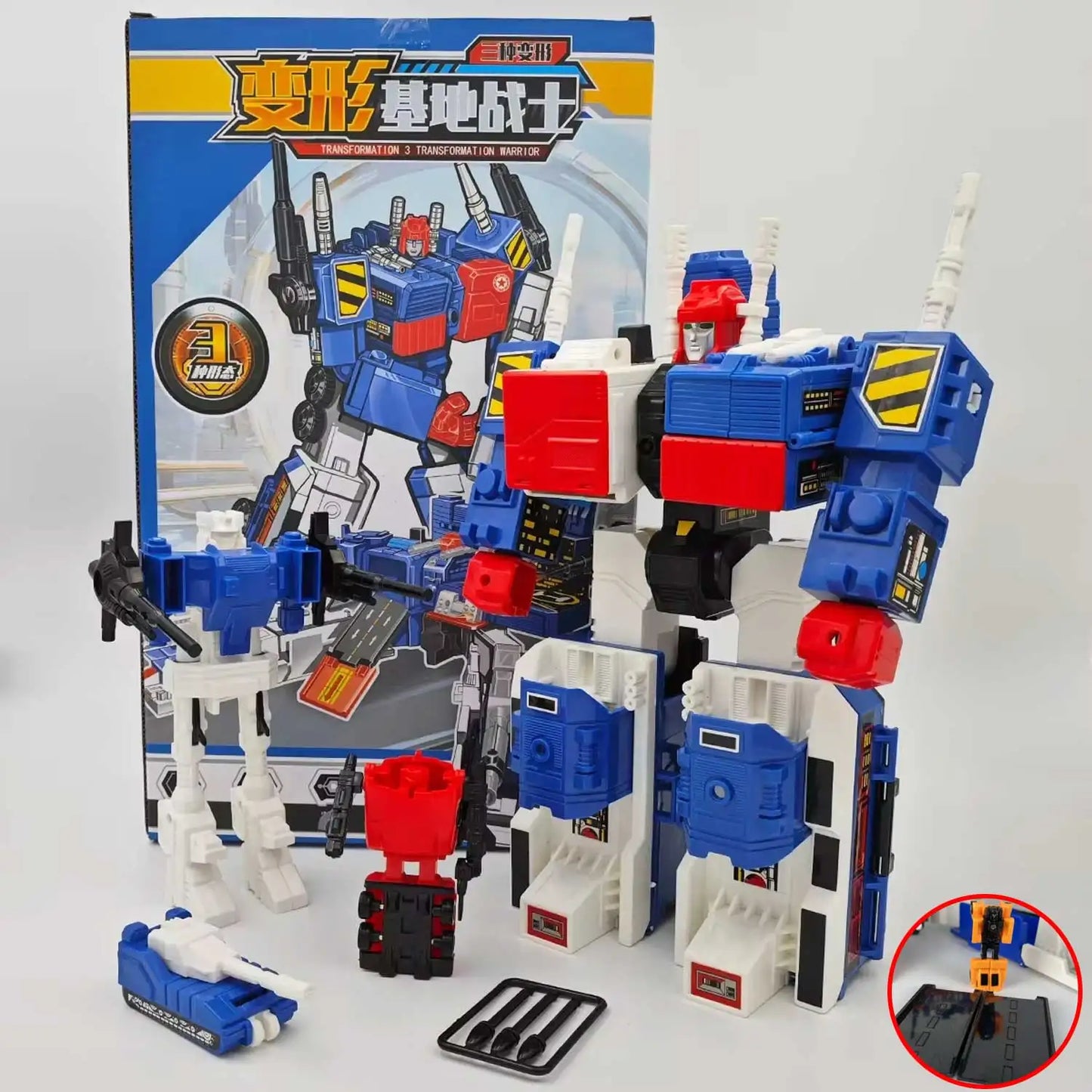 Transformation Metrotitan G1 3 Change Base Metroplex Fighters Blue KO KT Ver Action Figure