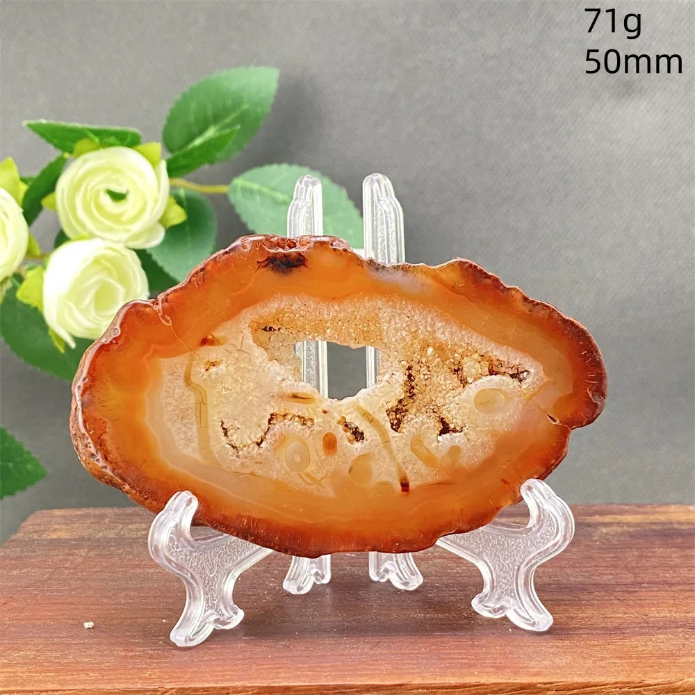 Natural Red Agate Crystal Cavity Stone - Energy Healing Reiki Meditation Beautiful Home Decor Gift for Prayer