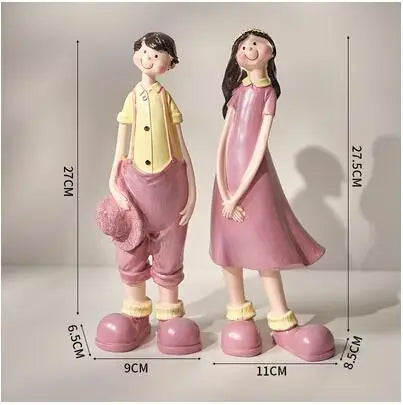 American Country Hanging Feet Couple Doll Resin Figurines Decoration items Outdoor Garden Accessories Courtyard Villa Statue Art