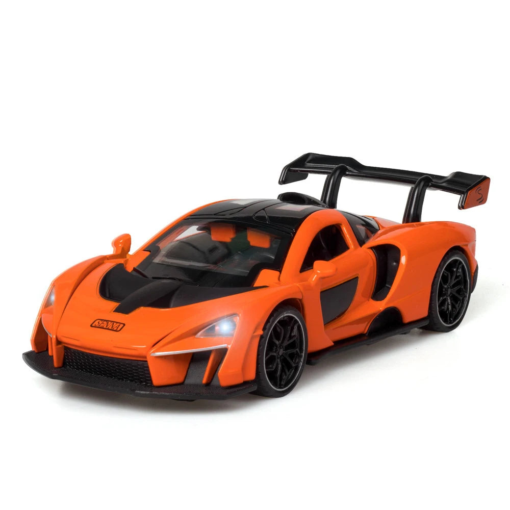 1/32 Scale Senna Alloy Cars Models Diecasts Metal Toys Vehicles Model Simulation Sound And Light Collection Kids Birthday Gifts