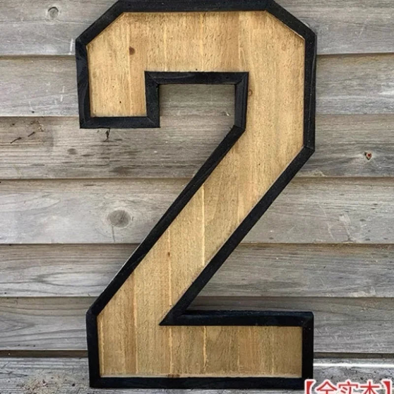 Uppercase English Letter Combination Distressed Solid Wood Bar Ornaments Cafe Shop Logo Decor Desktop Crafts Art Decoration