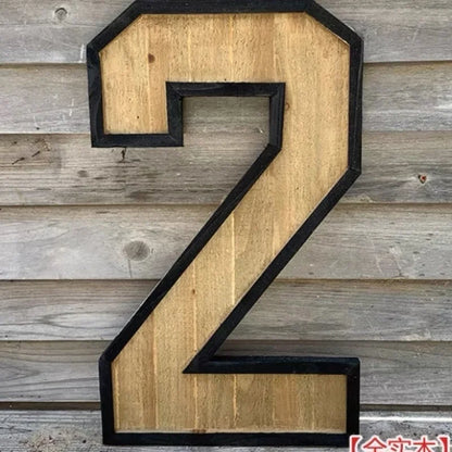Uppercase English Letter Combination Distressed Solid Wood Bar Ornaments Cafe Shop Logo Decor Desktop Crafts Art Decoration