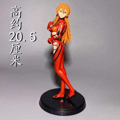 20.5CM EVA Anime Figure Asuka Langley Soryu Red Combat Suit Standing Model PVC Desktop Collection Decoration Toys Doll Gift