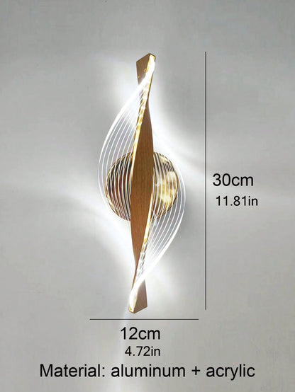 1pc/2pc modern gold/black LED acrylic wall sconce for lustre living room back wall, bedroom bedside home decor lighting.