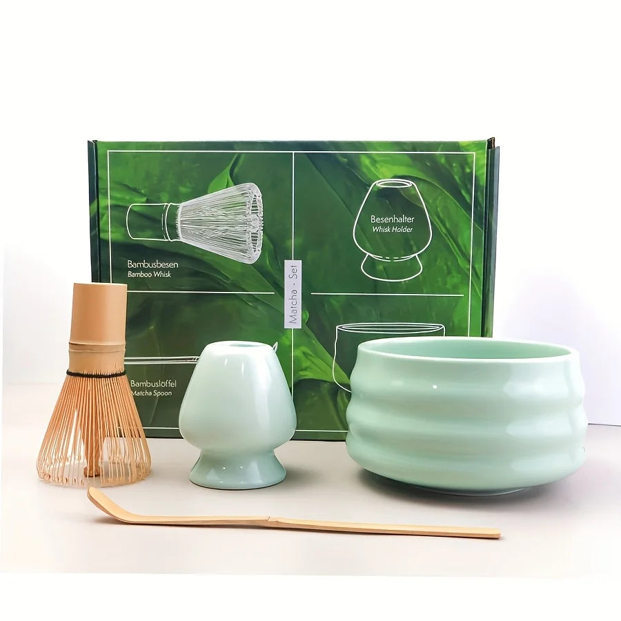 2PCS/4PCS/7PCS/Set Japanese Matcha Set With Tool Holder, Including Bowl, Cloth, Spoon, Tea Whisk Stand, Strainer, Tea Whisk, Per