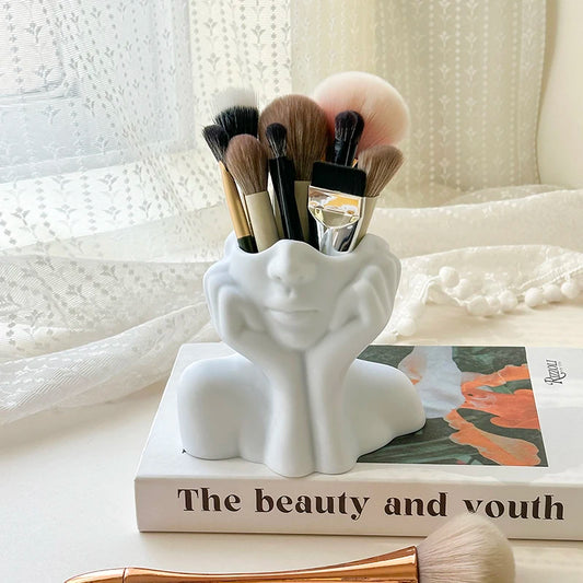2 件套 Creative Human Body Art Styling Office Supplies Desktop Multi Functional Storage Pen Holder Makeup Brush Holder Decoration