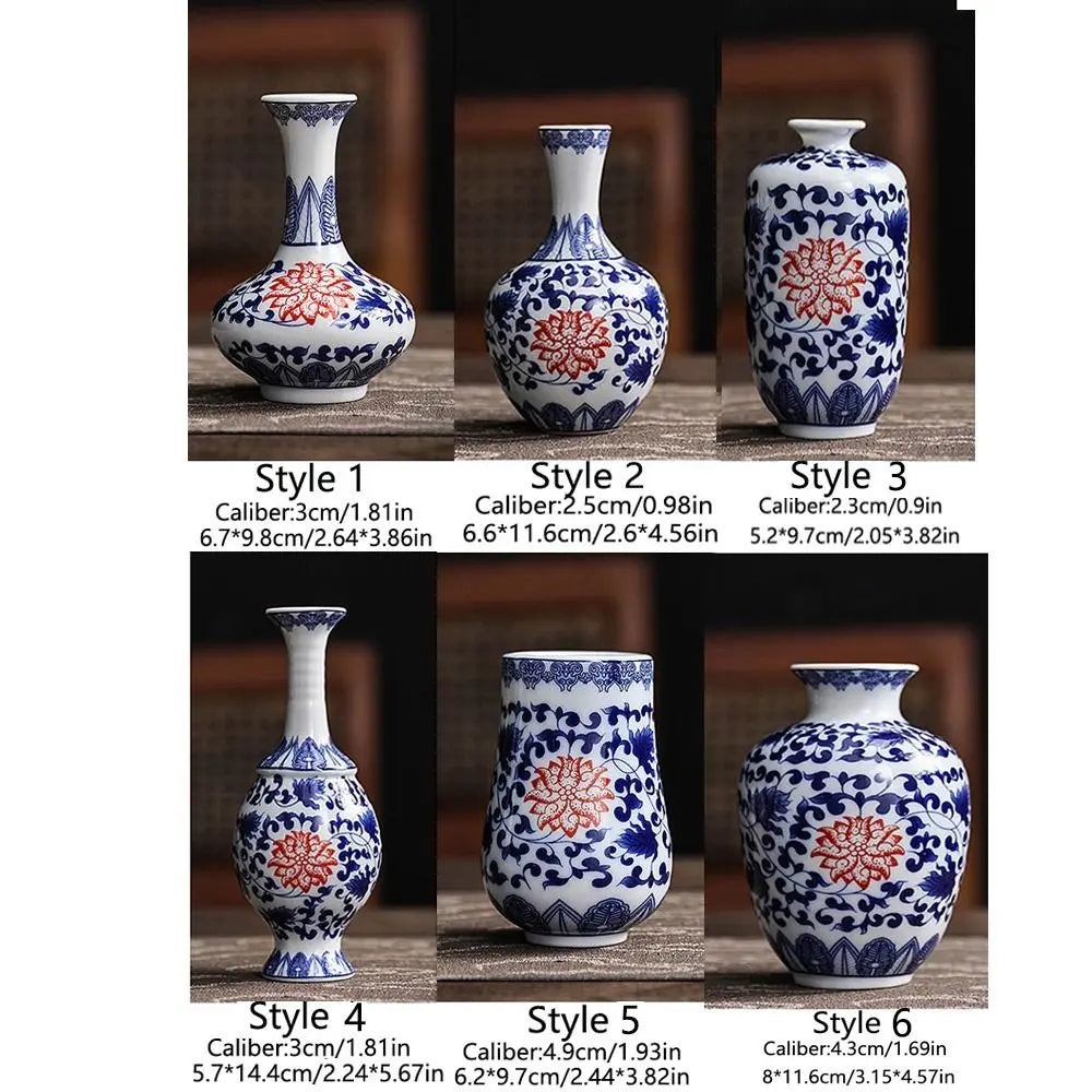 Mini Small Porcelain Vases Vintage Strong Chinese Style Vessel Vase Handmade Hand-painted Desktop Ornament Party Decoration