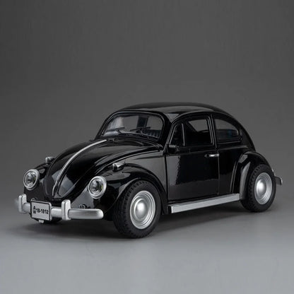 1:18 Scale Beetle 1955 Models Cars Alloy Diecast Toys Light Music Car Rubber Tires Pull Back Vehicles for Kids Collection Gifts