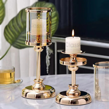 Kerzenhalter Glas Kerzenhalter Für Hochzeit Weihnachten Bar Tisch Dekoration Nordic Metall Vintage Kerzen Stick Home Decor