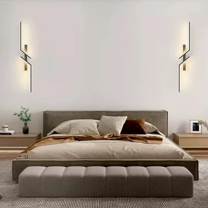 Modern LED Wall Lamp Long Bar Scone Home Decor Living Room Bedroom Minimalist Wall Light Bedside Background Interior Lighting