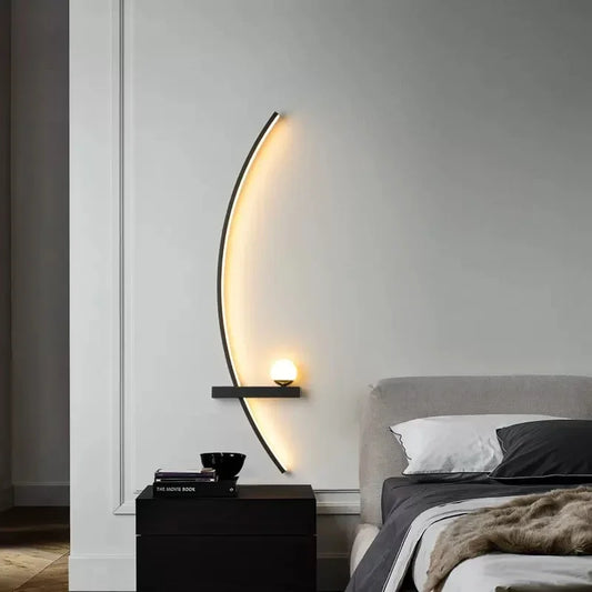 Modern LED Wall Lamp Minimalist Black Gold Decorative wall Sconce For Bedroom Bedside Study Home Indoor Lighting Lusters Lights