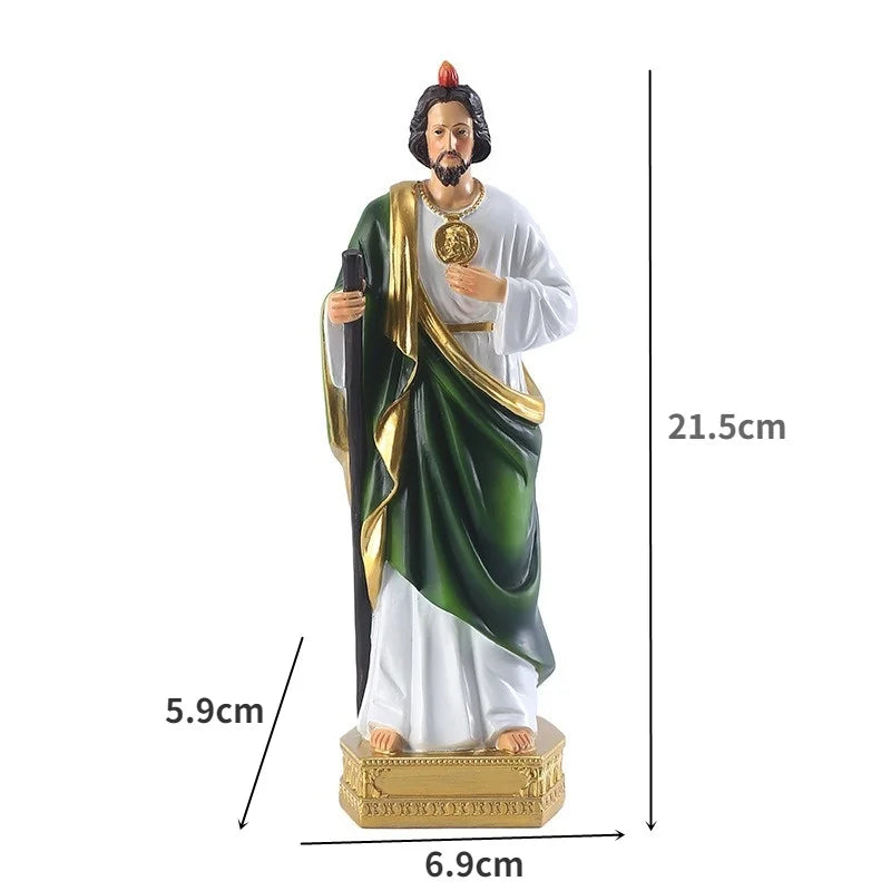 Statue de saint Judas de 8 pouces, 1 pièce, Figurine, béquilles, décorations de salle, Collection de cadeaux religieux, décoration de maison