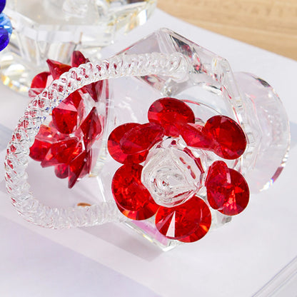 Crystal Flower Basket Decoration Living Room Wine Cabinet Wedding Small Gift Teacher Mother'S Day Gift Dressing Table Car Decor