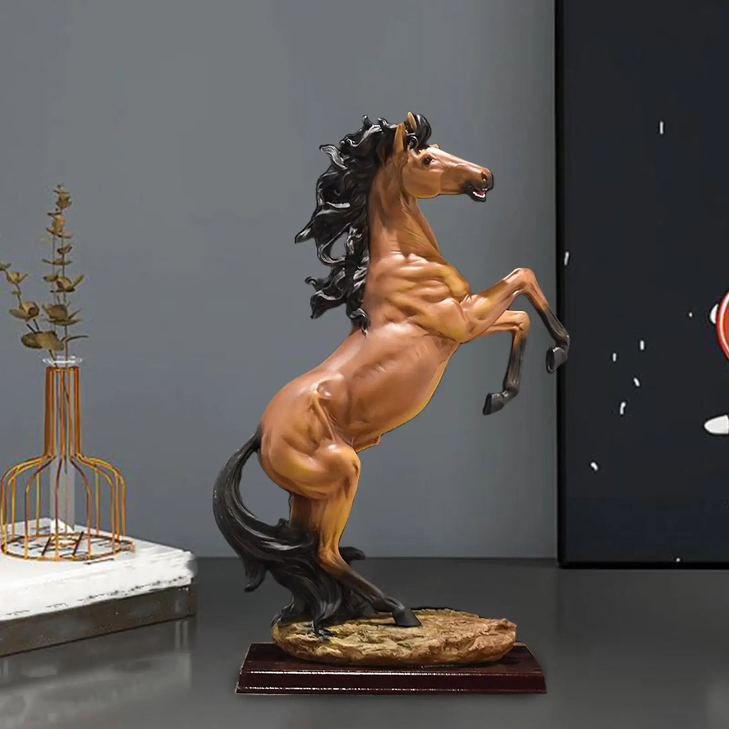Horse Figurine for Home Display, Large Resin Animal Sculpture, Decorative Piece for Table Or Shelf
