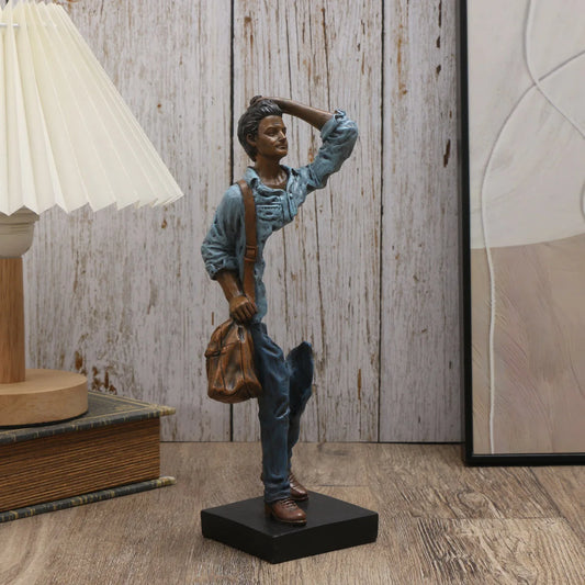 Traveler Sculpture - Abstract Resin Decor for Home & Office, Versatile Indoor/Outdoor Accent Piece