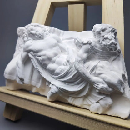 Nordic Ins Portrait Art Plaster Retro Relief Art Ornaments Interior Living Room Figurines Desktop Statue Light Luxury Gift