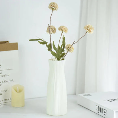 White Flower Vase for Home/Kitchen Decoration Desktop Foral Bouquet Vase Wedding Centerpieces Arrangements Decor