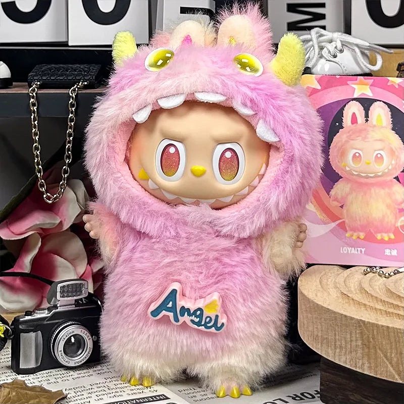 Labubu Sitting Party 1st 2nd 3rd Gen Baby Outfit:Cute Monster Plush Onesie Suit Blind Box Collectible Clothing  No Doll Included