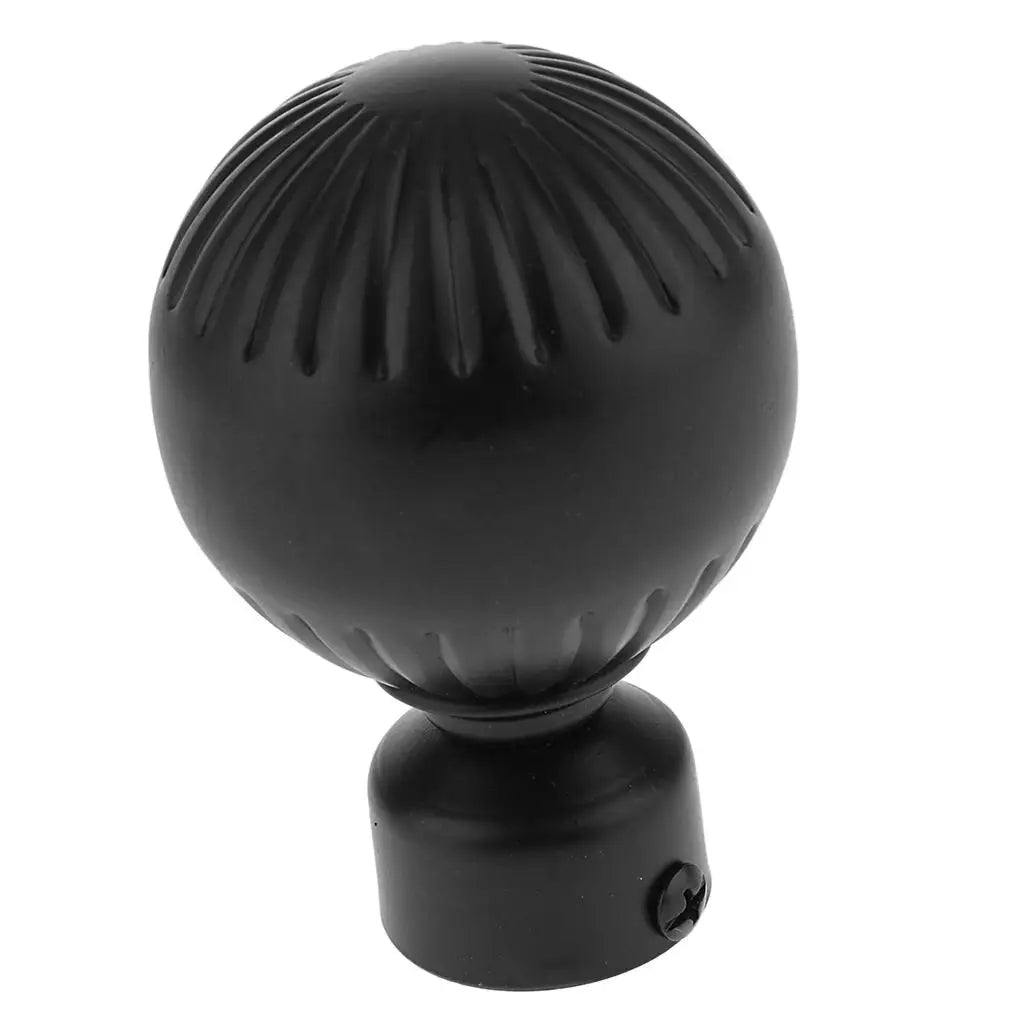 Unique Design 28mm Diameter Curtain Rod End Finial Caps black and white - -White