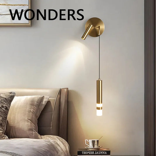 LED Wall Lamp Nordic Double Head Adjustable Wall Lights Creative Bedroom Bedside Reading Lamps Indoor Acrylic Home Decor Sconces