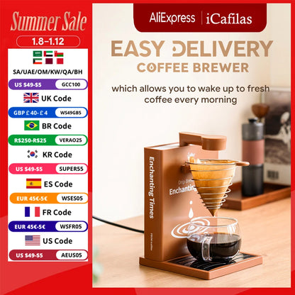icafilas Kaffeetropfer, V-förmig, zum Übergießen der Kaffeekanne, elektrische Kaffeefiltertasse, Kaffeekessel, Tropfer, Kaffeemaschinen-Set