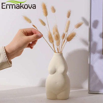 ERMAKOVA Creative Body Flower Vase Female Body Ceramic Vase for Decor Art Vase Flower Arrangement  Vase for Home Office Decor