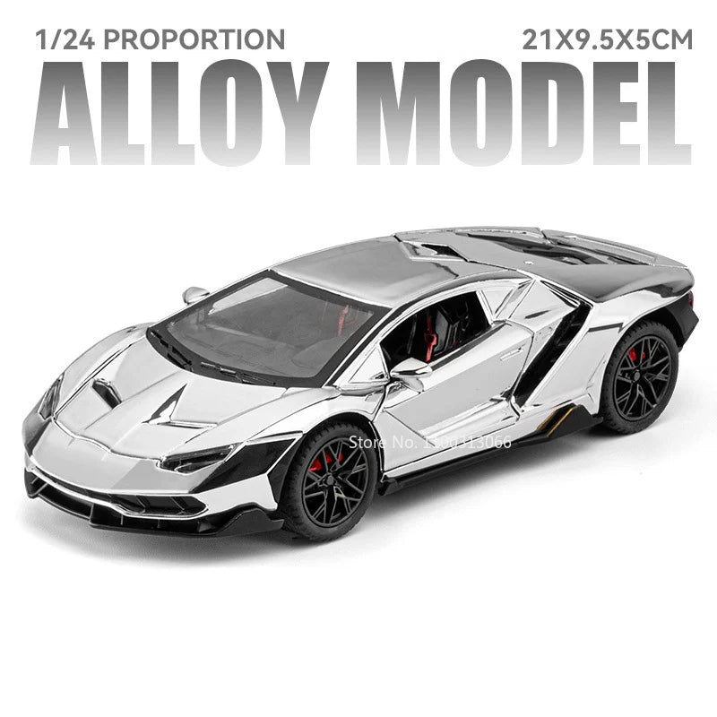 1:24 Lambor LP770-4 Huracan STO Toy Model Sports Cars Wheels Turned Miniature Car 4 Doors Opened Vehicle Boys Educational Toys