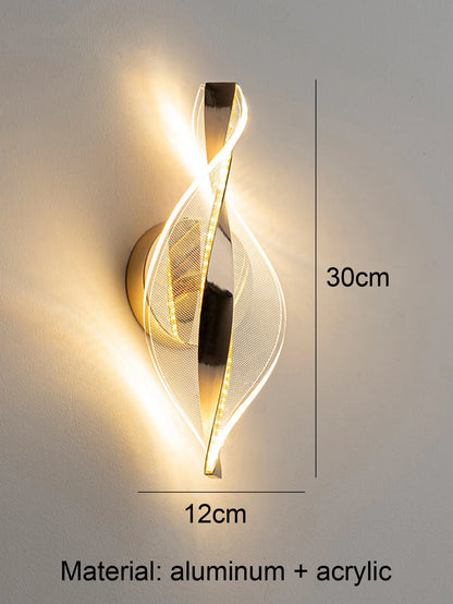 1pc/2pc LED Light Luxury Gold/Black Acrylic Wall Sconce for decorating living room back wall,bedroom bedside home decor lighting