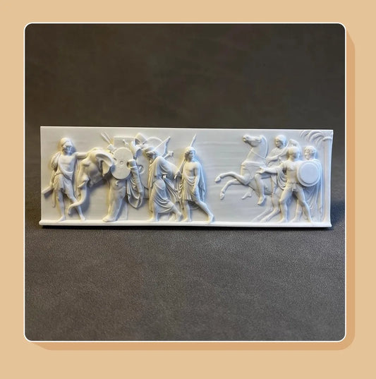Vintage 3D Plaster Relief Wall Art - Handmade Baroque Frame Sculpture for Shelf/Desktop/Bar Cabinet Home Interior Decor Luxury