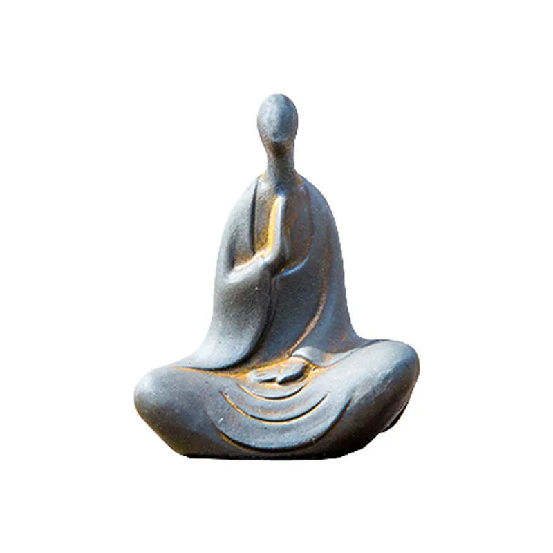 Chinese Buddha Statue Ornaments Zen Ornament Studydecoration Tea Pet Imitation Cast Iron Handmade Home Modern Art Figurine Decor