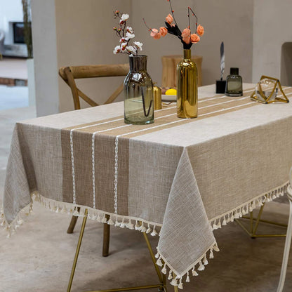 Tablecloth, cotton and linen anti-wrinkle and anti-fading embroidered tablecloth, rectangular tablecloth, tabletop decoration