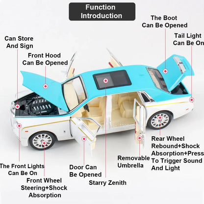 1:24 Rolls Royce Phantom Dawn Miniature Models Cars Alloy Diecasts Toys Vehicles Model Pull Back Car Toys Boys Festival Gifts