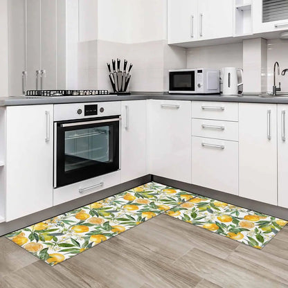 Spring Summer Lemon Non-slip Kitchen Mat Home Decor Living Room Balcony Hallway Entrance Door Mat Bedroom Laundry Bath Floormats