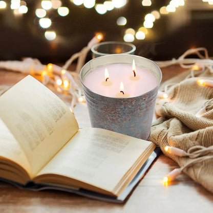 Citronella Candle Outdoor, 3 Wicks 20 OZ Smokeless Natural Smell Soy Wax Candle, 110hrs Burning Decorative Outdoor Candles