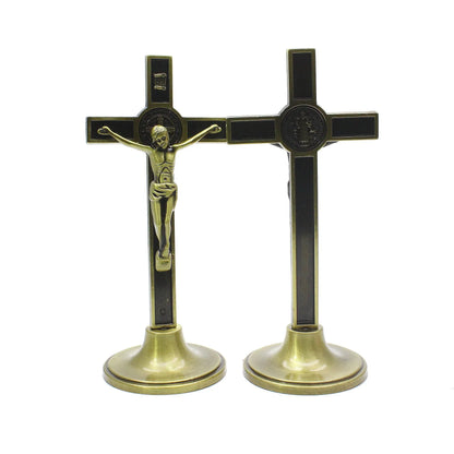 Support de Crucifix en croix, 1 pièce, Statue de jésus catholique, Figurine de prière religieuse, décoration d'église, décor de voiture, de maison, de chapelle