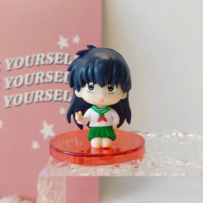 4pcs/Set Anime INUYASHA Figure Toy Kikyo Sesshoumaru Higurashi Kagome Cartoon Doll Kids Gift