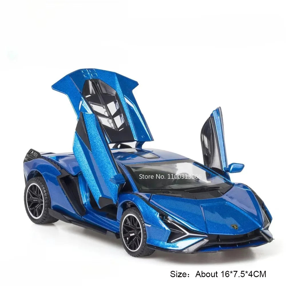 1:32 Scale Lambor URUS Sian Metal Model Car Diecast Toys Doors Opened Sports Car Music Light Vehicles Toy Boys Collectible Gifts