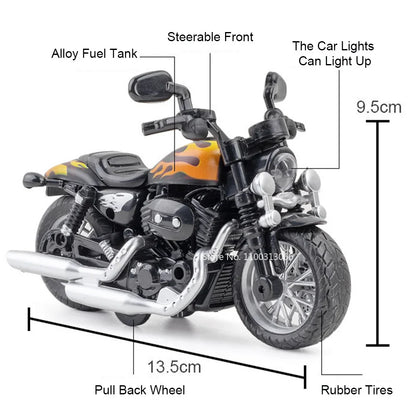 1/12 Motorcycle Cars Models Metal Diecast Toys Rubber Tires with Light Sound Motorcycles Models Toy for Kids Birthday Gifts