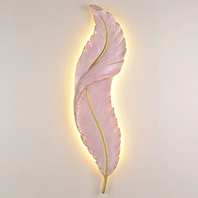 Modern LED Feather Wall Lamps Resin Lamp Bedroom Bedside Living Room Background Wall Hallway Home Decor Lustres Indoor Lighting