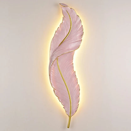 Modern LED Feather Wall Lamps Resin Lamp Bedroom Bedside Living Room Background Wall Hallway Home Decor Lustres Indoor Lighting