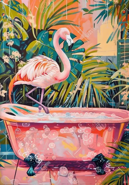 Funny Toilet Animals Black Cat Dog Flamingo Bear Tiger Reading Newspaper Poster Canvas Painting Wall Art Pictures Bathroom Decor