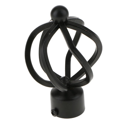 Unique Design 28mm Diameter Curtain Rod End Finial Caps black and white - -White