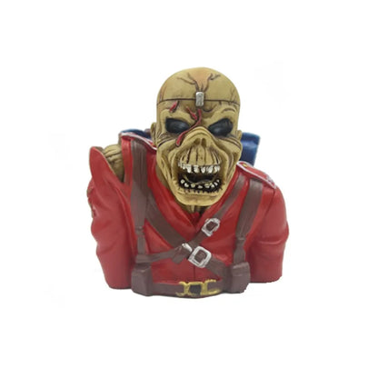 Iron Maiden Band Skull Bust Ornaments Resin Crafts Figurines Halloween Rock Legend Sculpture Home Decor Desk Accessories