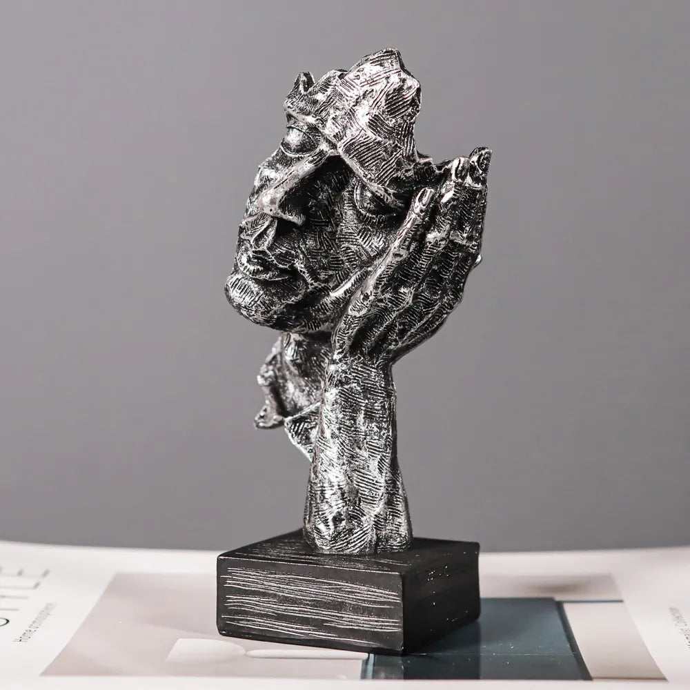 ARTLOVIN – Figurine de penseur Vintage, Sculpture artistique abstraite du visage, sans entendre/parler/voir, décoration de bureau moderne en résine pour maison