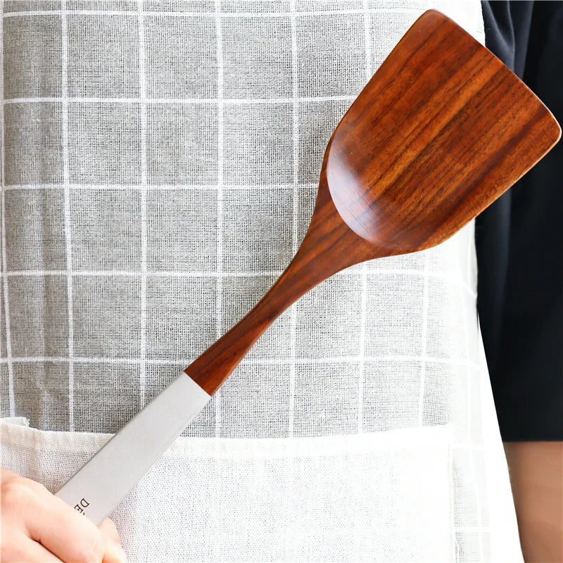 Solid Wood Cooking Tool Set Eco-friendly Teak Spatula Rice Scoop Environmental Protection Tableware Household Kitchen Supplies