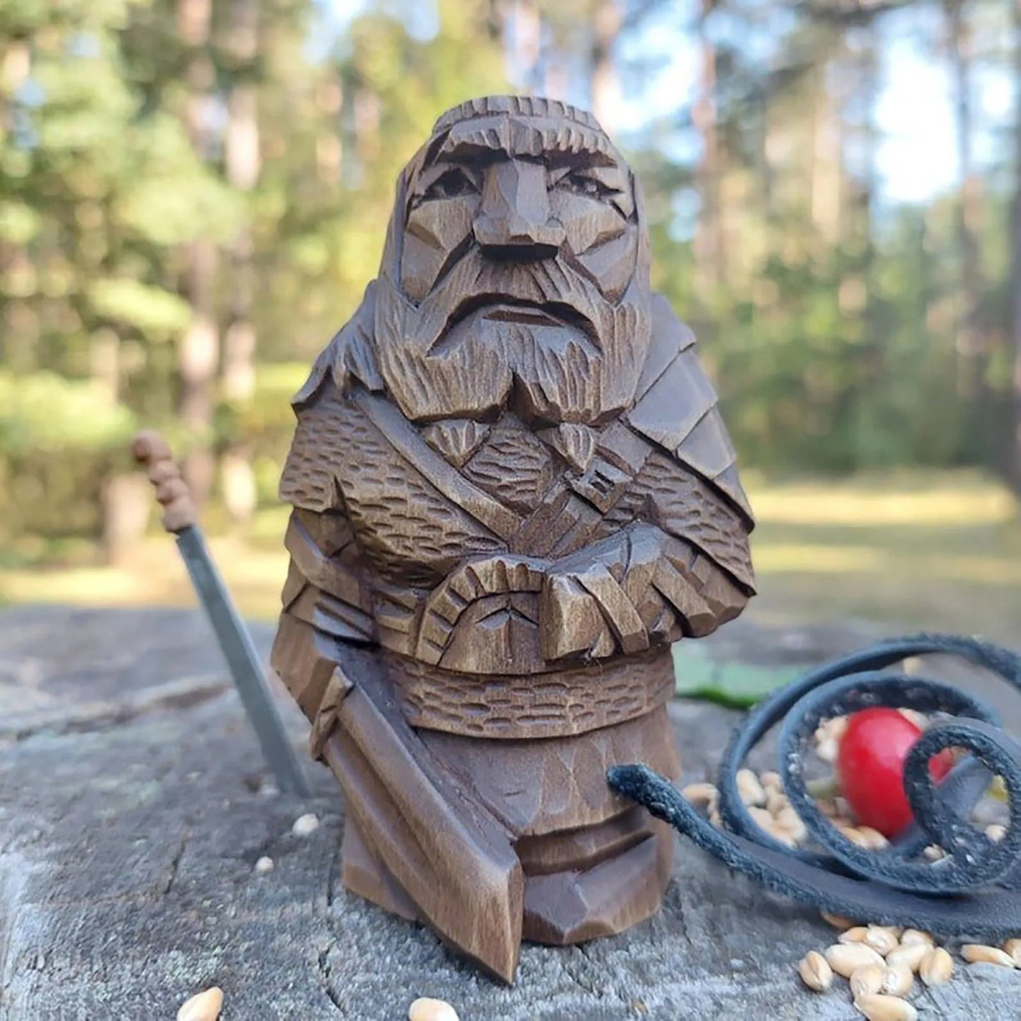 Odin Thor Tyr Ulfhednar nordische heidnische Harz-Wikinger-Statue, nordische heidnische Harz-Ornamente, Kunst für Zuhause, Outdoor, Gartendekoration