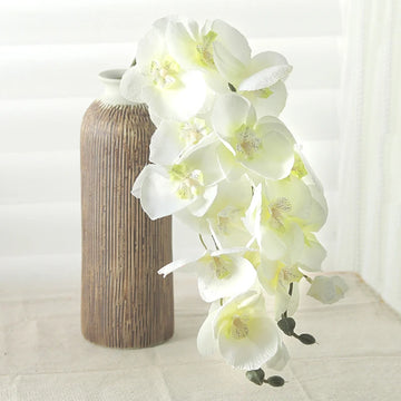 8 Heads Silk Orchid Artificial Flower Branch Wedding Home DIY Vase Decor Fake Phalaenopsis Potted Flores artificiales Wholesale