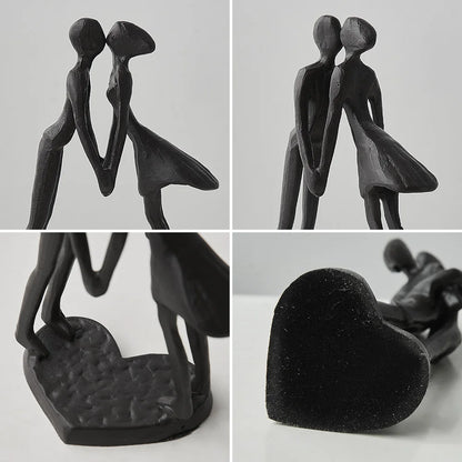 Sculptures de décoration de salon moderne, ornement de chambre nordique pour décoration de maison Simple, figurines de Couples en métal, Statue d'amour décorative