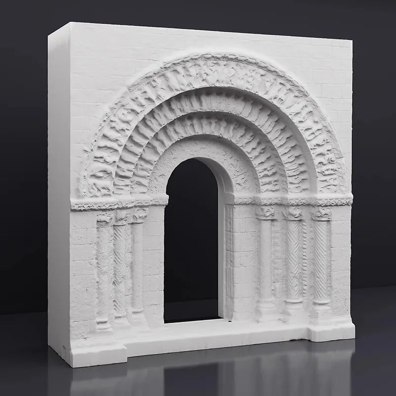 Gothic Cathedral Arch Plaster Relief Sculpture Nordic Home Decor 3D Art Decorative Artworks Interior Arch Relief Home Decor