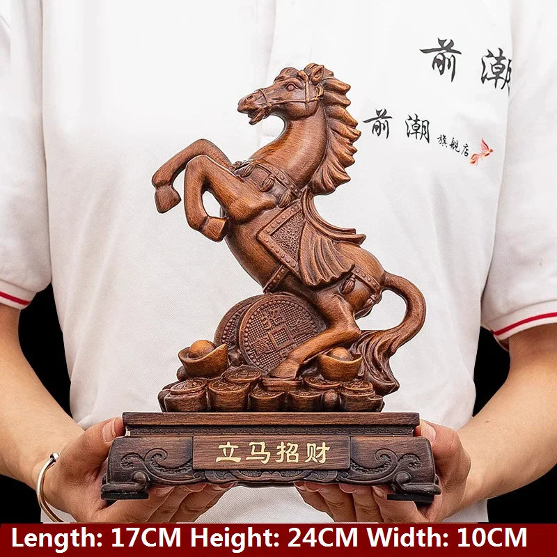 Gold Horse Home Decor Resin Crafts Porcelain Animal Figurines Wedding Decoration Lovers Gift L2544